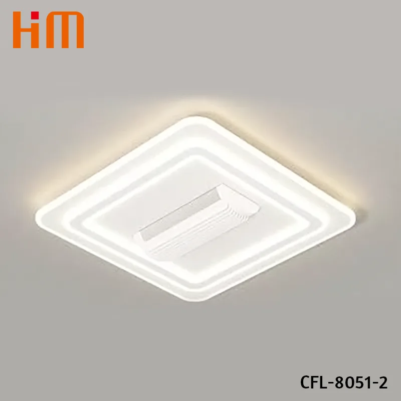 Ventilador de techo sin cuchillas DC con luz y forma cuadrada de control RC